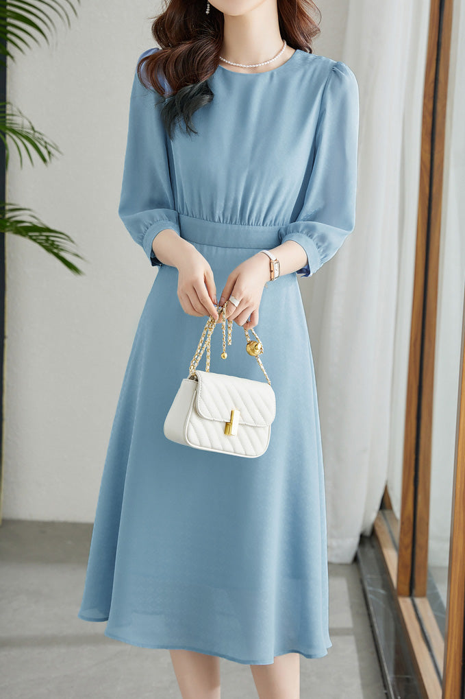 French-Style Three-Quarter Sleeve Elegant Dress - liwisi