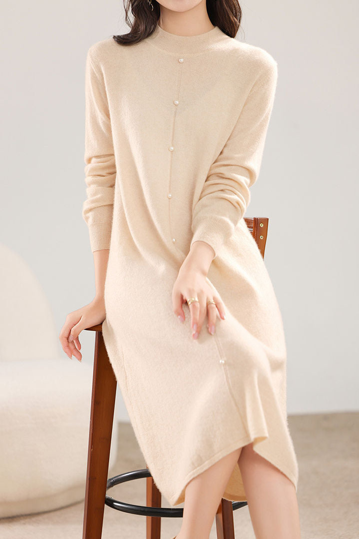 Straight-Leg Loose Knit Dress - liwisi