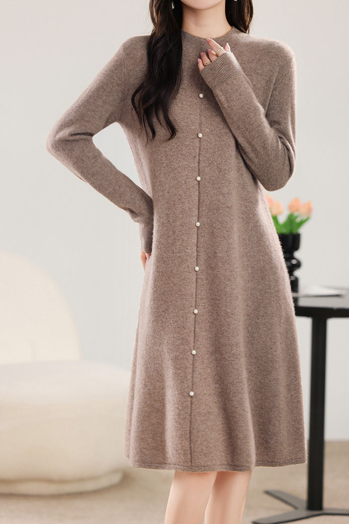 Straight-Leg Loose Knit Dress - liwisi