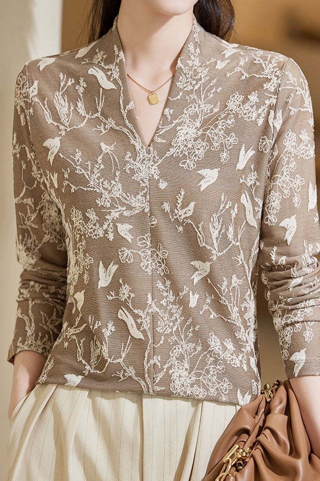 Fashionable Versatile Jacquard T-Shirt - liwisi