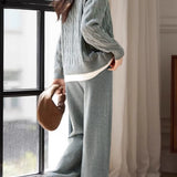 Slouchy Casual Top & Wide-Leg Pants Two-Piece Set - liwisi