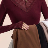 Exquisite Versatile Lace Long-Sleeve Undershirt - liwisi