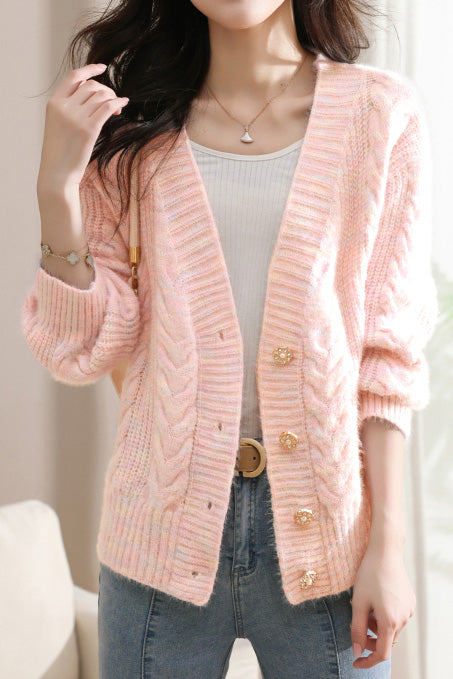 Exquisite Loose Knit Cardigan for Dates - liwisi