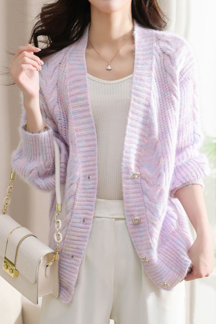 Exquisite Loose Knit Cardigan for Dates - liwisi