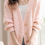 Exquisite Loose Knit Cardigan for Dates - liwisi