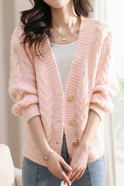 Exquisite Loose Knit Cardigan for Dates - liwisi