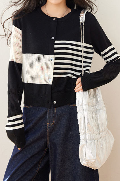 Casual Irregular Pattern Knit Cardigan - liwisi