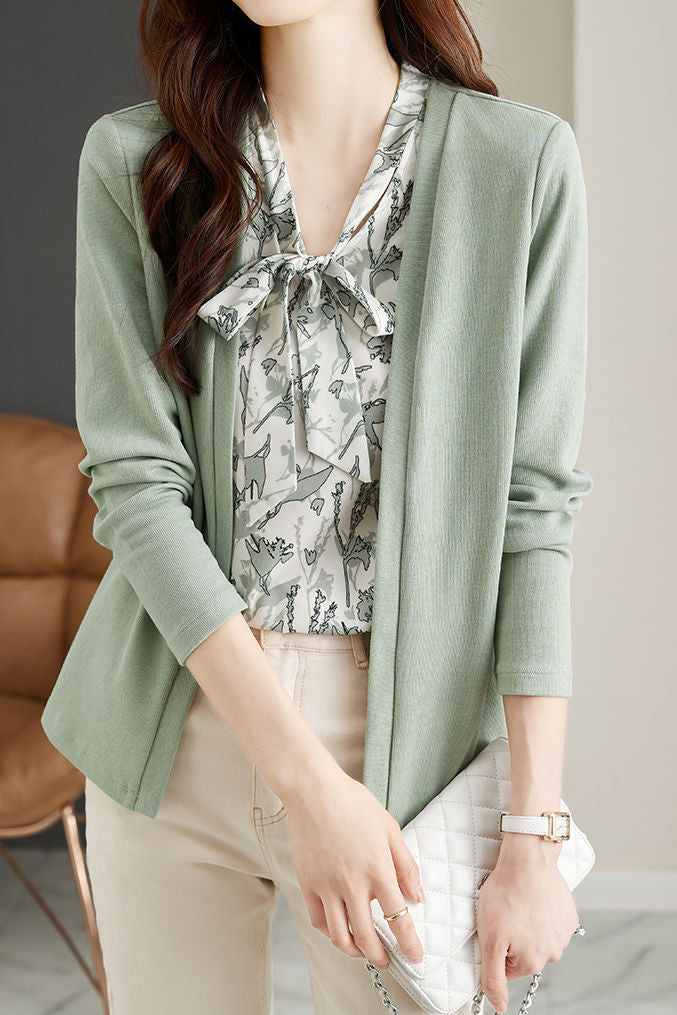 Exquisite Faux Two-Piece Knit Cardigan - liwisi
