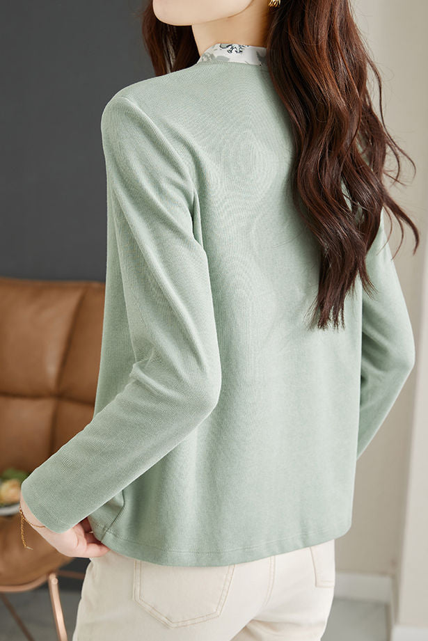 Exquisite Faux Two-Piece Knit Cardigan - liwisi