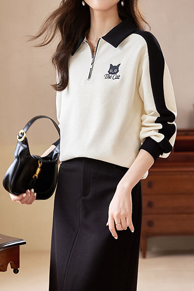 Casual Versatile Polo-Collar Half-Zip Pullover Hoodie - liwisi