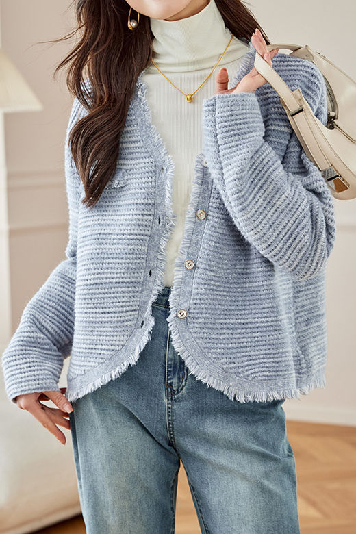 Casual and Lazy Tassel Knitted Cardigan - liwisi
