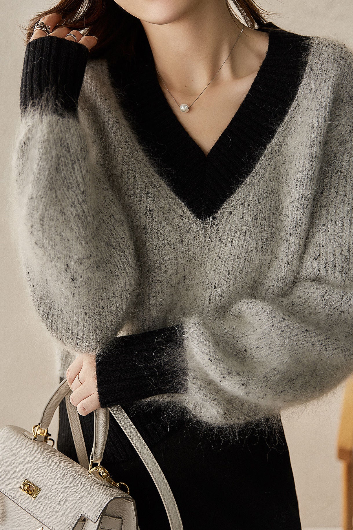 Casual Office Loose V-Neck Sweater - liwisi
