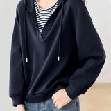 Casual Office Versatile Fake Two-Piece Sweatshirt - liwisi