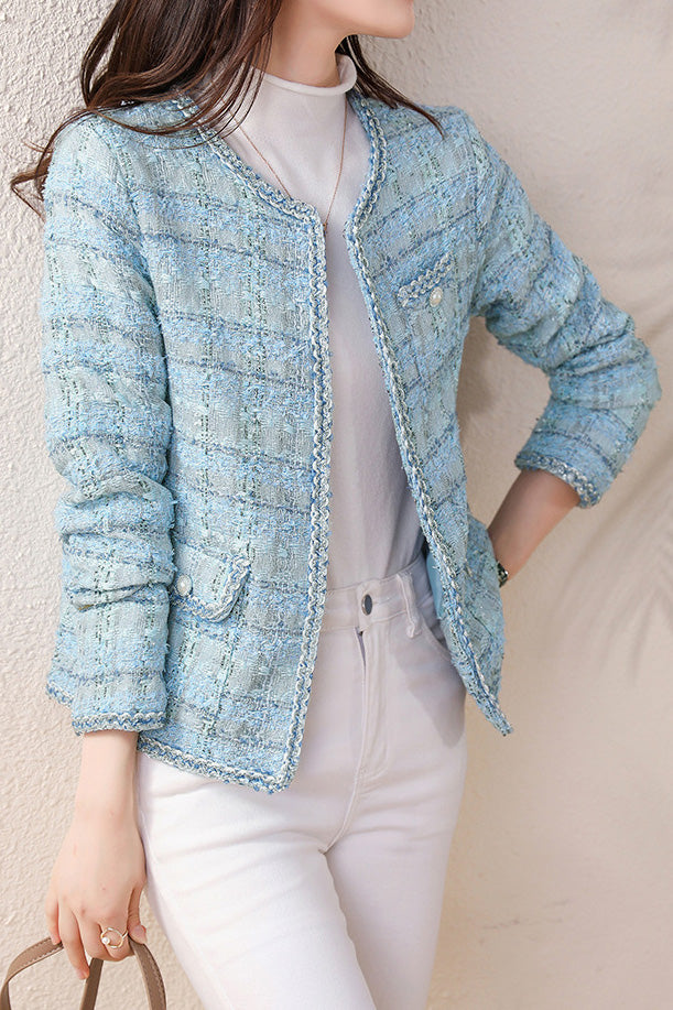 Elegant Versatile Tweed Coat - liwisi