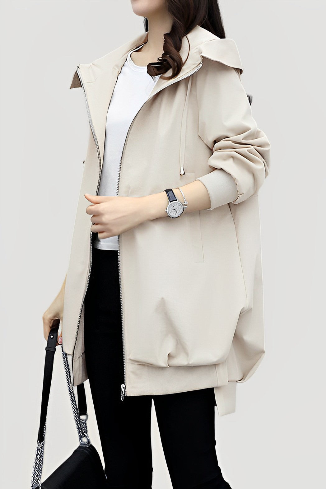 Casual Versatile Hooded Trench Coat - liwisi