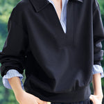 Casual Faux Two-Piece Striped Sweatshirt - liwisi