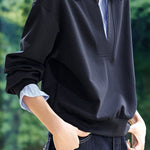 Casual Faux Two-Piece Striped Sweatshirt - liwisi