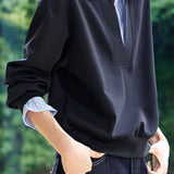 Casual Faux Two-Piece Striped Sweatshirt - liwisi