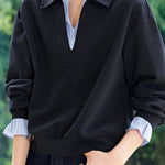 Casual Faux Two-Piece Striped Sweatshirt - liwisi