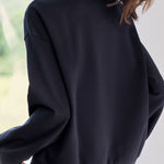 Color Block Faux Two-Piece Collared Sweatshirt - liwisi