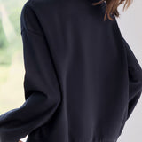 Color Block Faux Two-Piece Collared Sweatshirt - liwisi