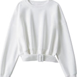 Casual Commuter Belted Short Sweatshirt - liwisi