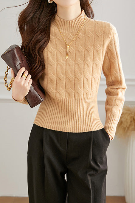 Casual High Neck Base Layer Sweater - liwisi