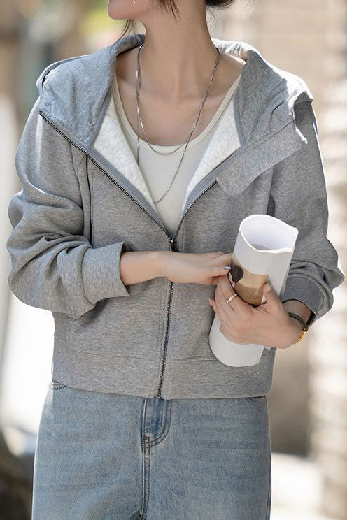 Casual Loose Fit Hooded Jacket - liwisi