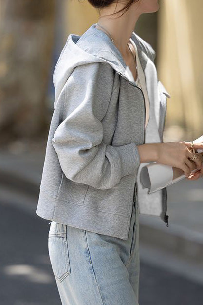 Casual Loose Fit Hooded Jacket - liwisi