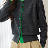 Casual Commuter Color Block Knit Cardigan - liwisi