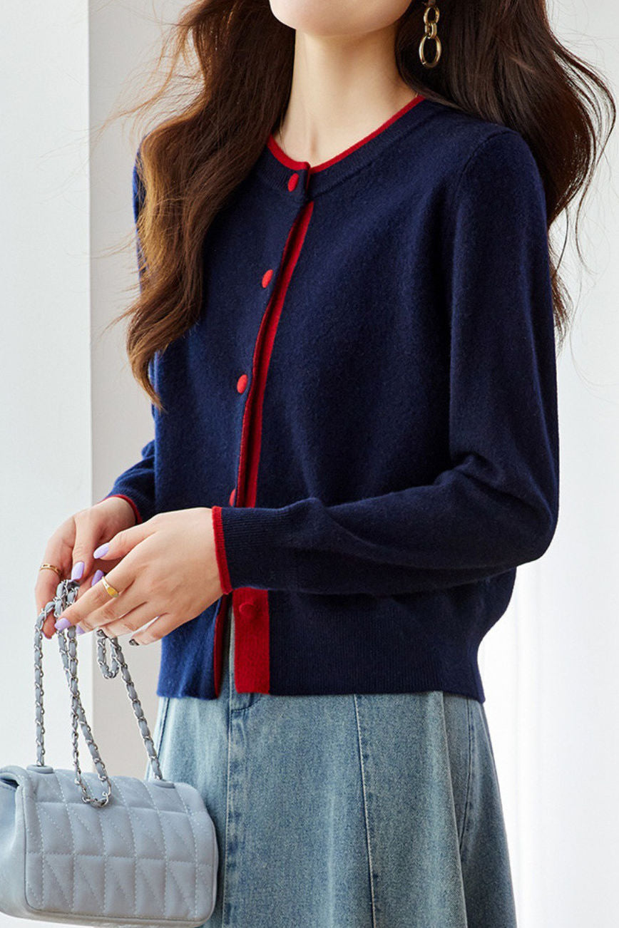 Casual Commuter Color Block Knit Cardigan - liwisi