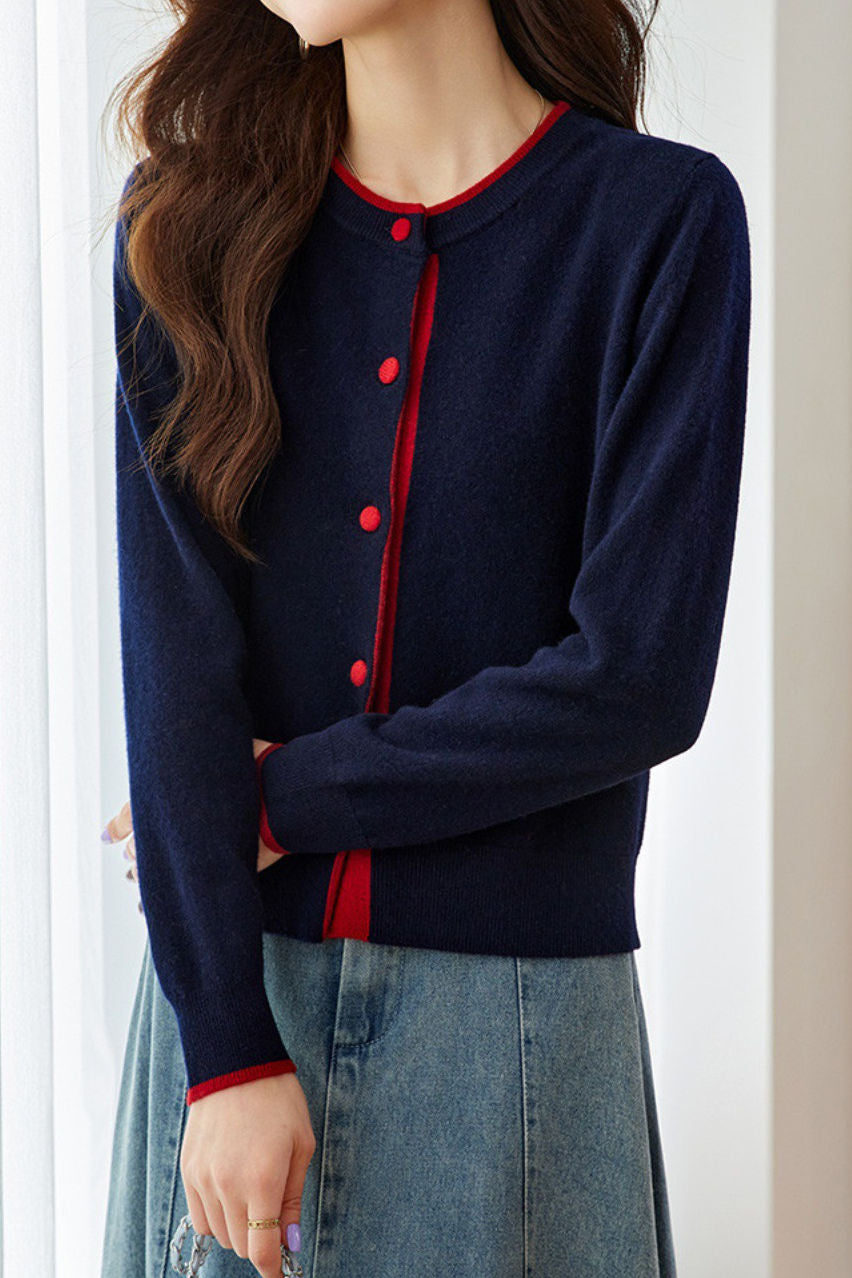 Casual Commuter Color Block Knit Cardigan - liwisi