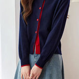 Casual Commuter Color Block Knit Cardigan - liwisi