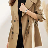 Casual Stylish Waist-Defined Double-Breasted Coat - liwisi