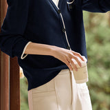 Casual Commuter Faux Two-Piece Color-Blocked Knit Top