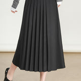 Elegant Commuter High-Waisted Pleated Skirt