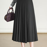 Elegant Commuter High-Waisted Pleated Skirt