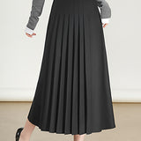 Elegant Commuter High-Waisted Pleated Skirt
