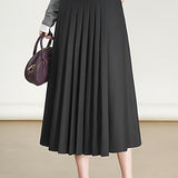 Elegant Commuter High-Waisted Pleated Skirt