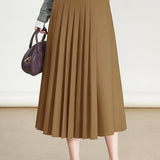 Elegant Commuter High-Waisted Pleated Skirt