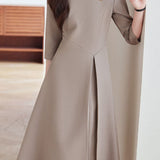 Simple Elegant Mid-Sleeve Pleated Dress