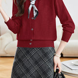 Minimalist Lapel Knitted Cardigan