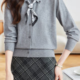 Minimalist Lapel Knitted Cardigan