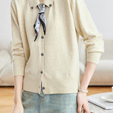 Minimalist Lapel Knitted Cardigan