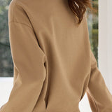 Casual Fake Two-Piece Paneled Mock Neck Hoodie