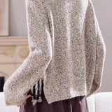 Casual Soft Slub Yarn Fringed Sweater
