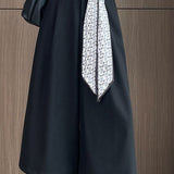 Office Versatile High-Waist Wool Blend Cropped Wide-Leg Pants