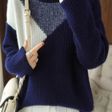 Casual Color-Block Long-Sleeve Sweater