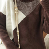 Casual Color-Block Long-Sleeve Sweater
