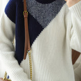 Casual Color-Block Long-Sleeve Sweater